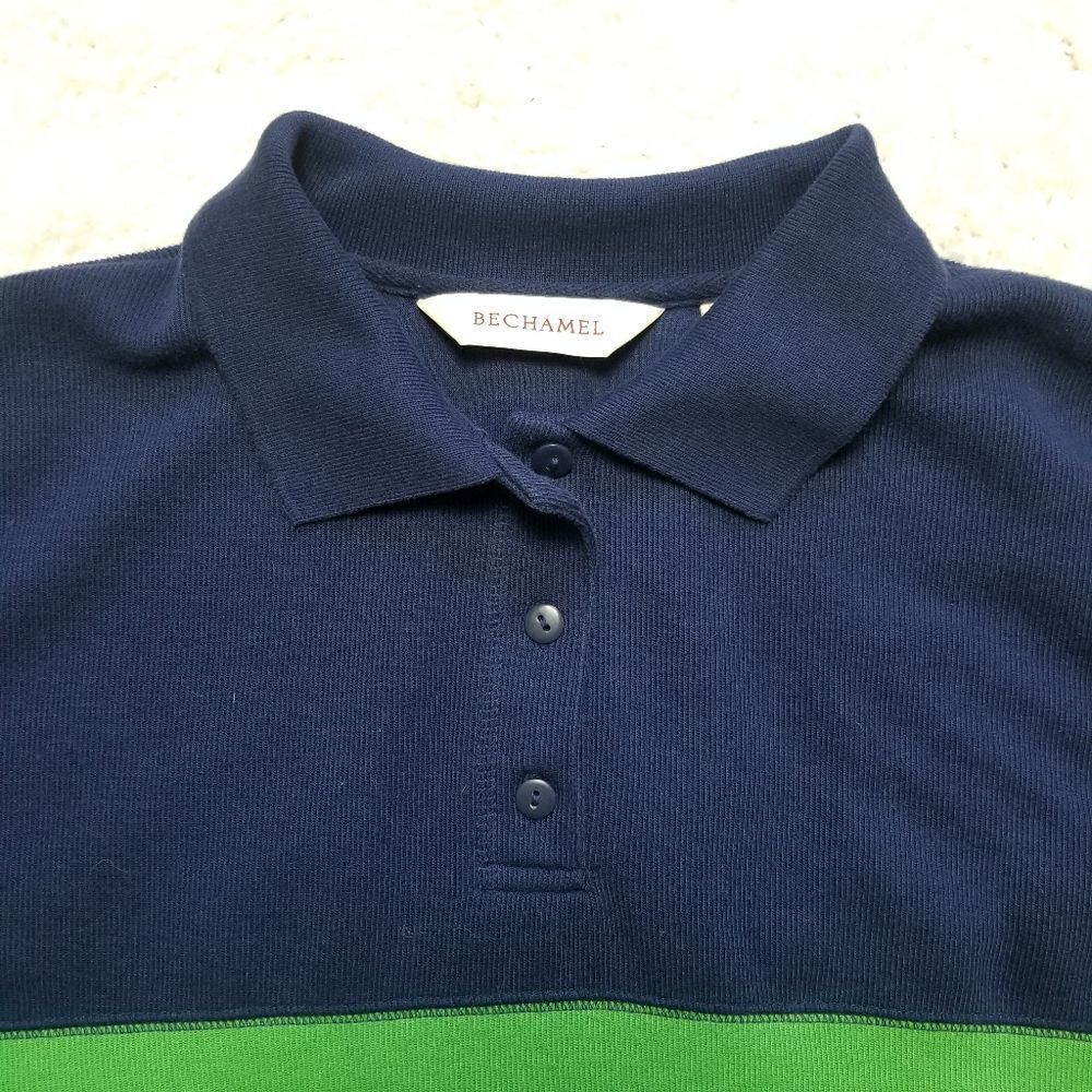 Bechamel Polo Shirt Navy Green XL - Picture 3 of 6